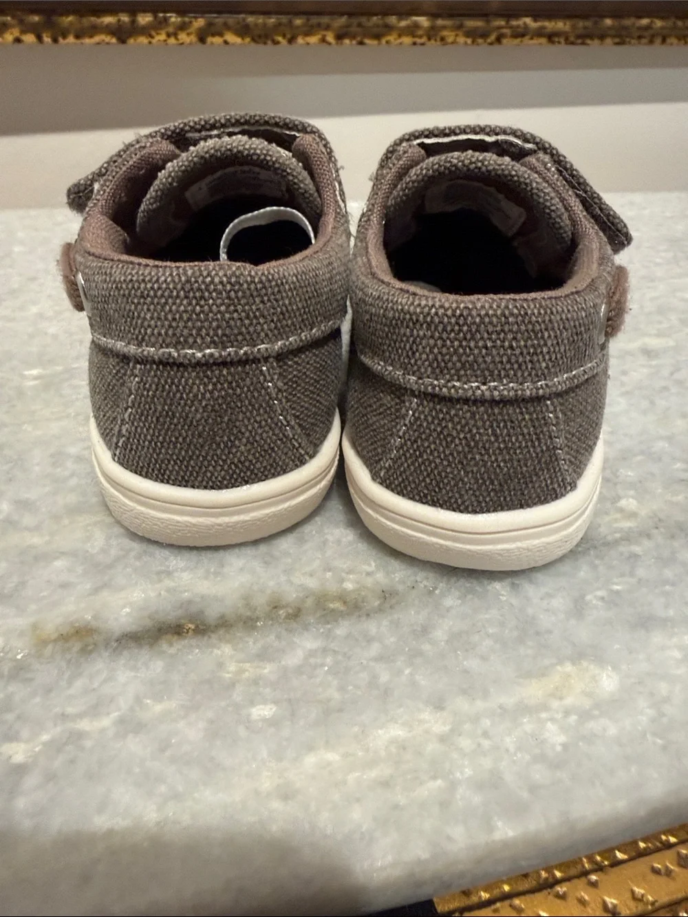 The Children's Place Brown Canvas Hook-and-Loop Toddler Shoes